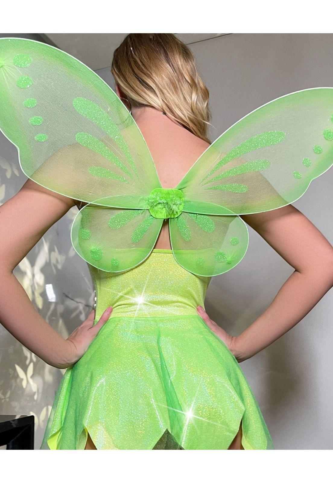 Disfraz Traje De Halloween Sexys Disfraces Para Mujeres Adulto Verde Campanita Tinkerbell-3