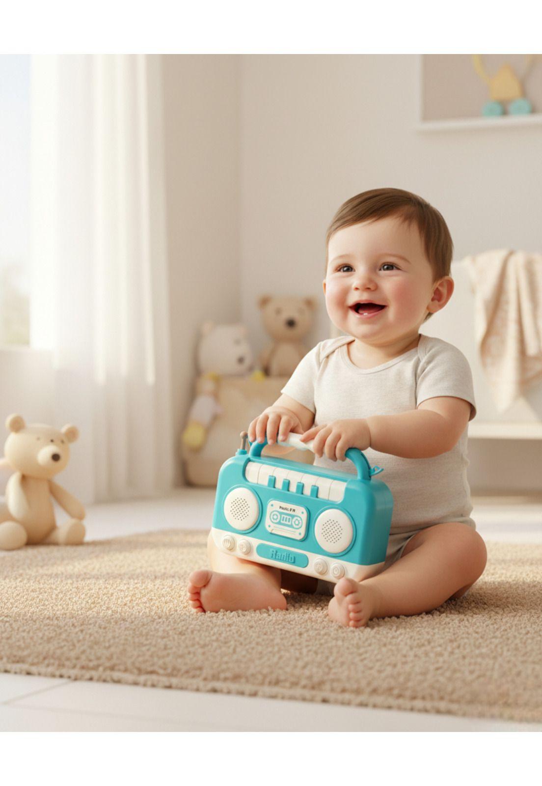 Juguete Radio Musical Infantil Teclas Luz Y Correa Portable-3