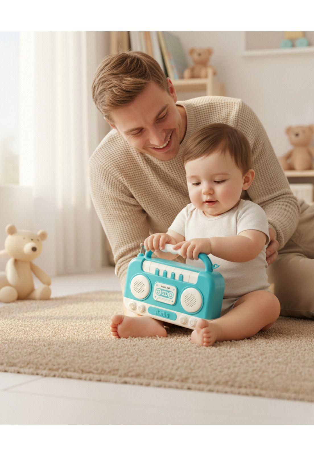 Juguete Radio Musical Infantil Teclas Luz Y Correa Portable-4