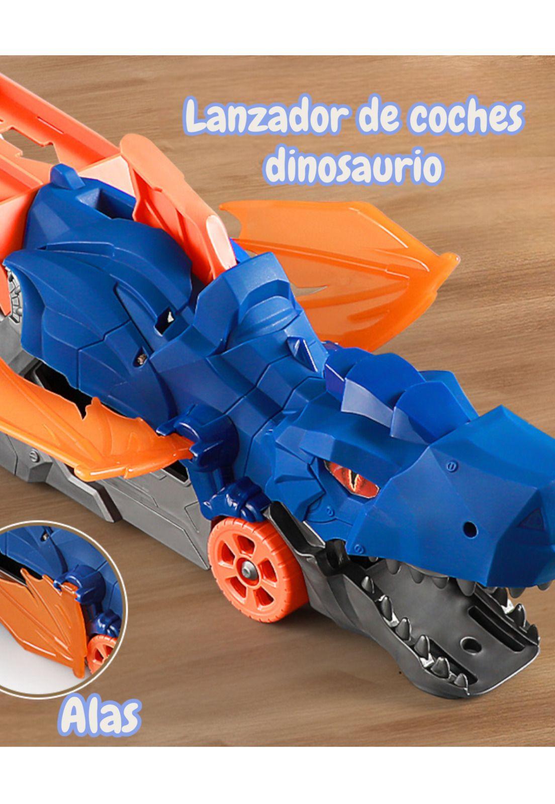 Camión Dinosaurio Juguete con Lanzador de Autos Infantil-3