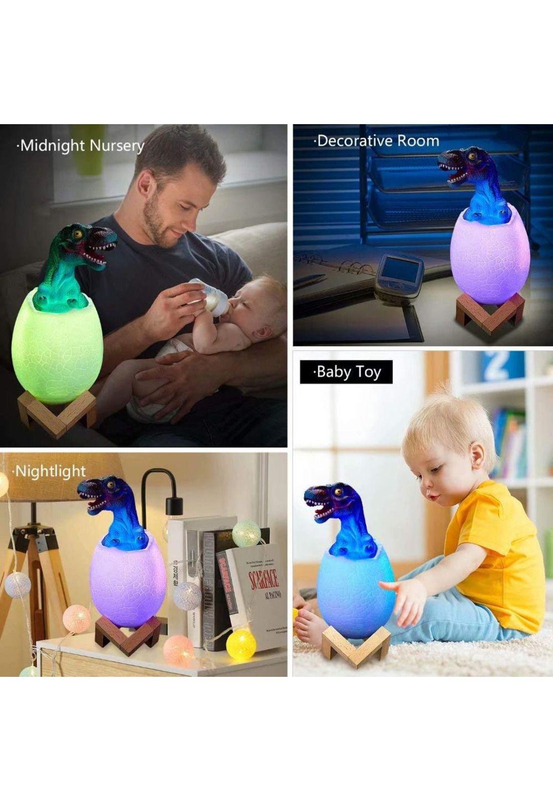 Lampara Dinosaurio Huevos Recargable Multicolor-5