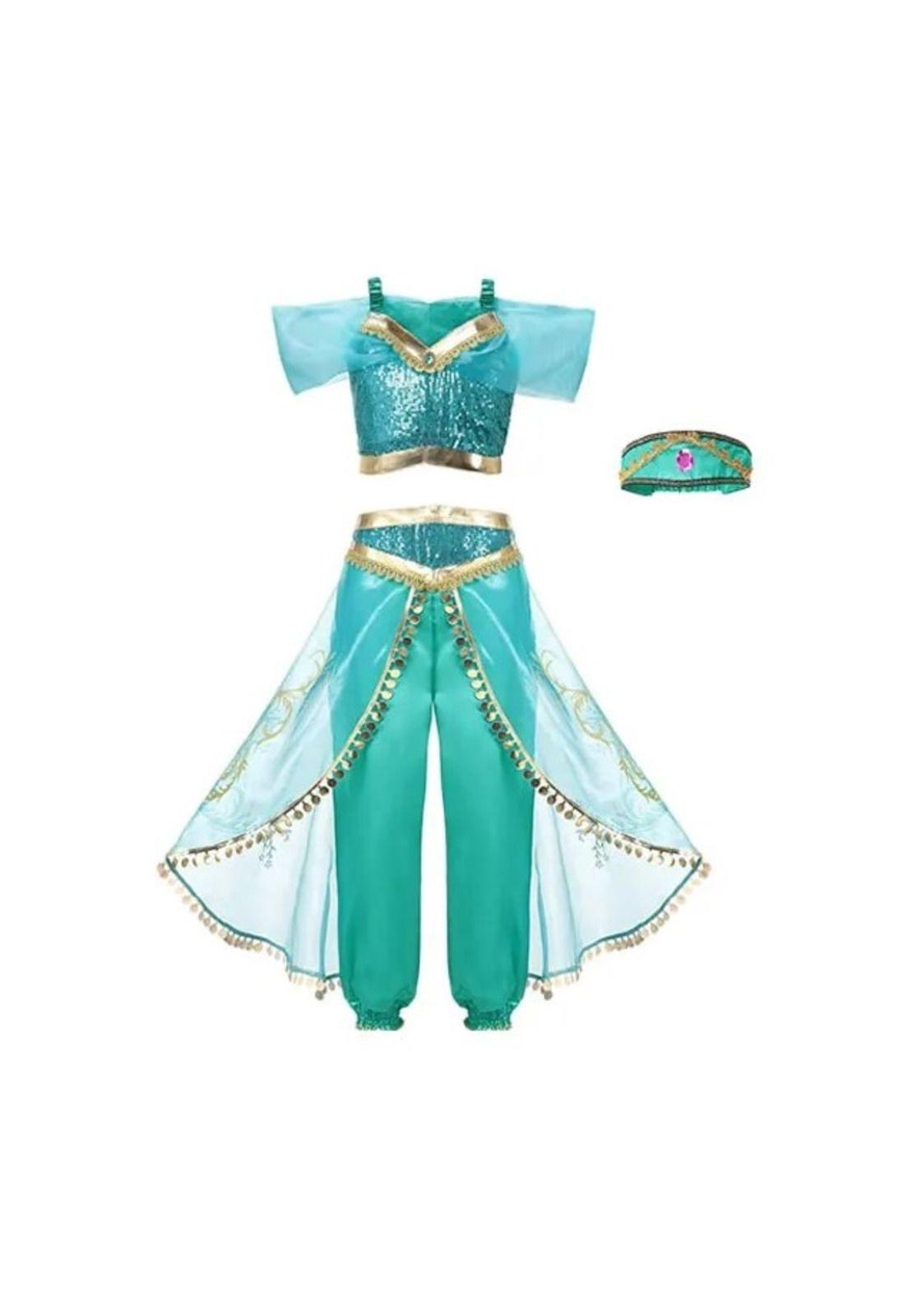 Disfraz princesa Jasmine, Jazmin Aladdín, Cosplay Niña-2
