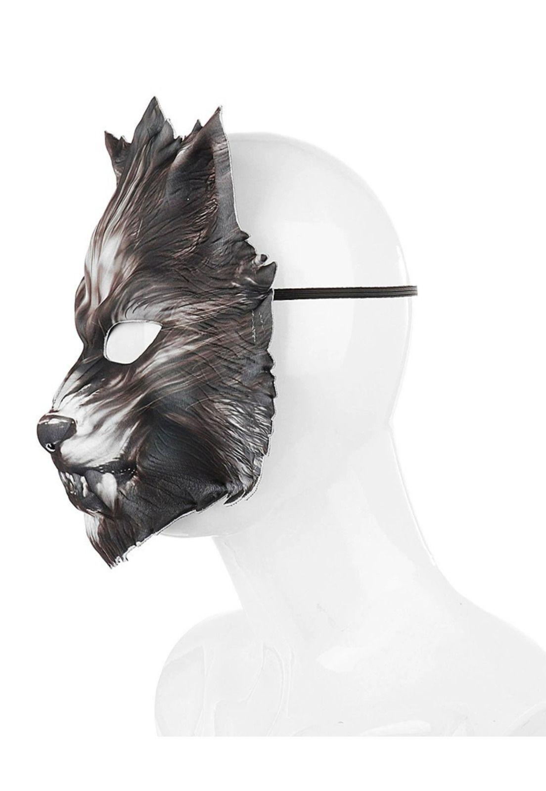 Máscara Lobo Realista Para Disfraz Cotillón Halloween-3