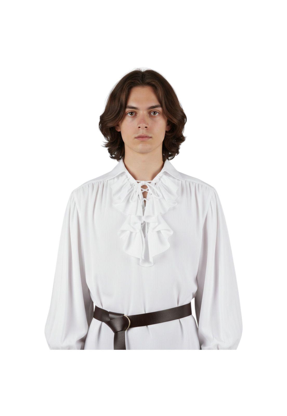 Camisa Disfraz Medieval Para Pirata Noble y Caballero Adulto Renacentista Hombre Halloween-0