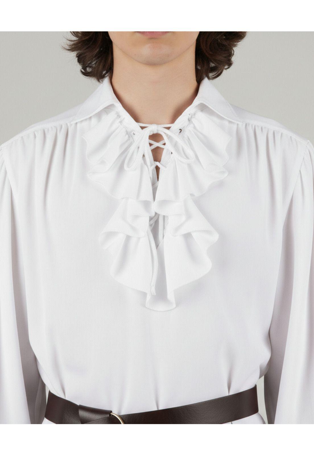 Camisa Disfraz Medieval Para Pirata Noble y Caballero Adulto Renacentista Hombre Halloween-6