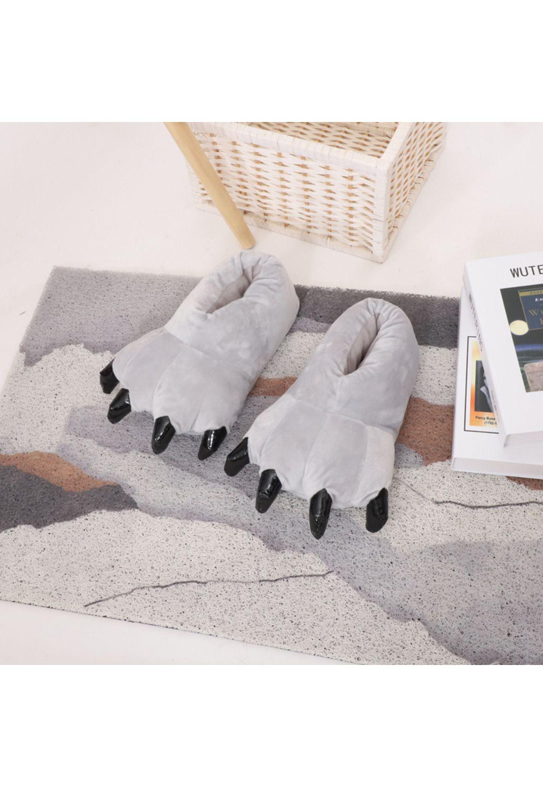 Pantuflas De Garra De Monstruo Suaves Y Cálidas Oso Infantil-3
