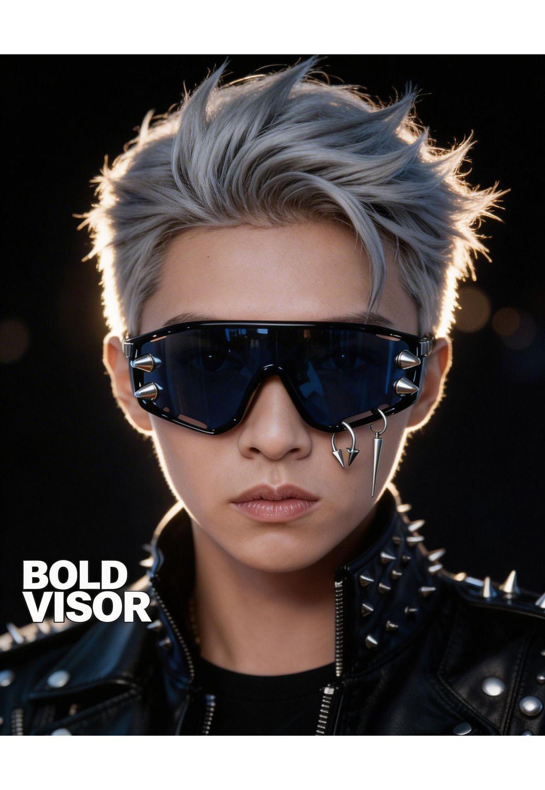 Lentes Retro Urbanos Kpop Steampunk Futuristas Hombre Electr-5