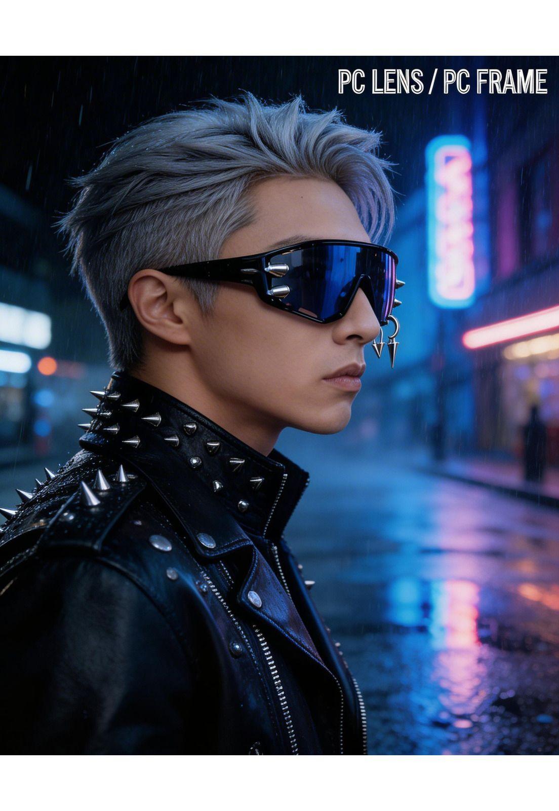 Lentes Retro Urbanos Kpop Steampunk Futuristas Hombre Electr-7