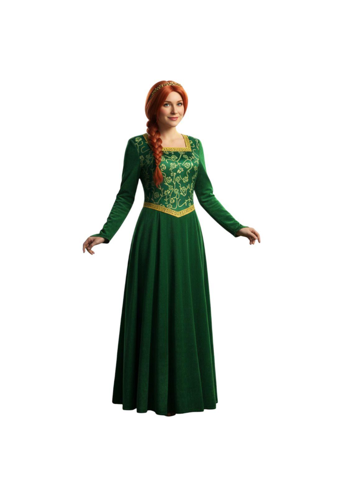 Disfraz De Fiona Completo Para Adulto Mujer Halloween Medieval De shrek Edad Media Princesa Noble-0