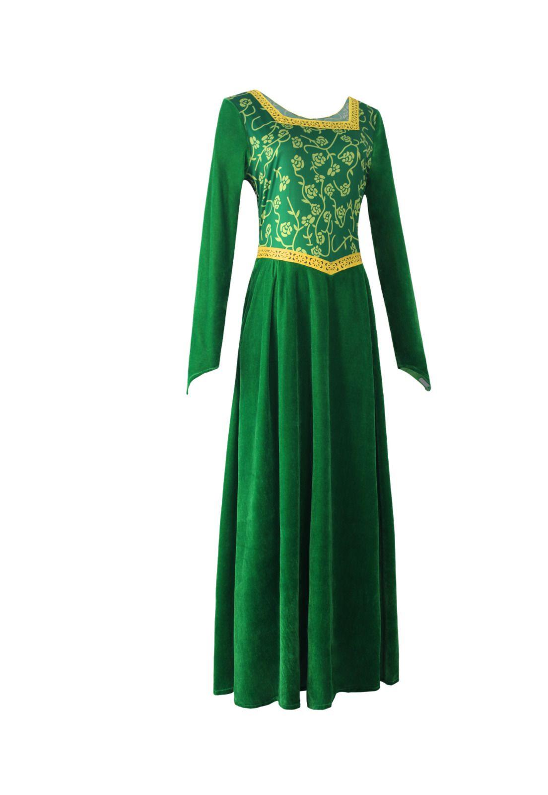 Disfraz De Fiona Completo Para Adulto Mujer Halloween Medieval De shrek Edad Media Princesa Noble-1