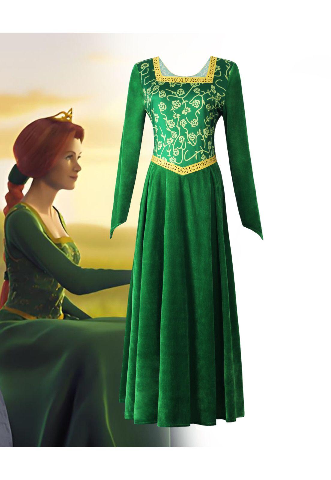 Disfraz De Fiona Completo Para Adulto Mujer Halloween Medieval De shrek Edad Media Princesa Noble-7