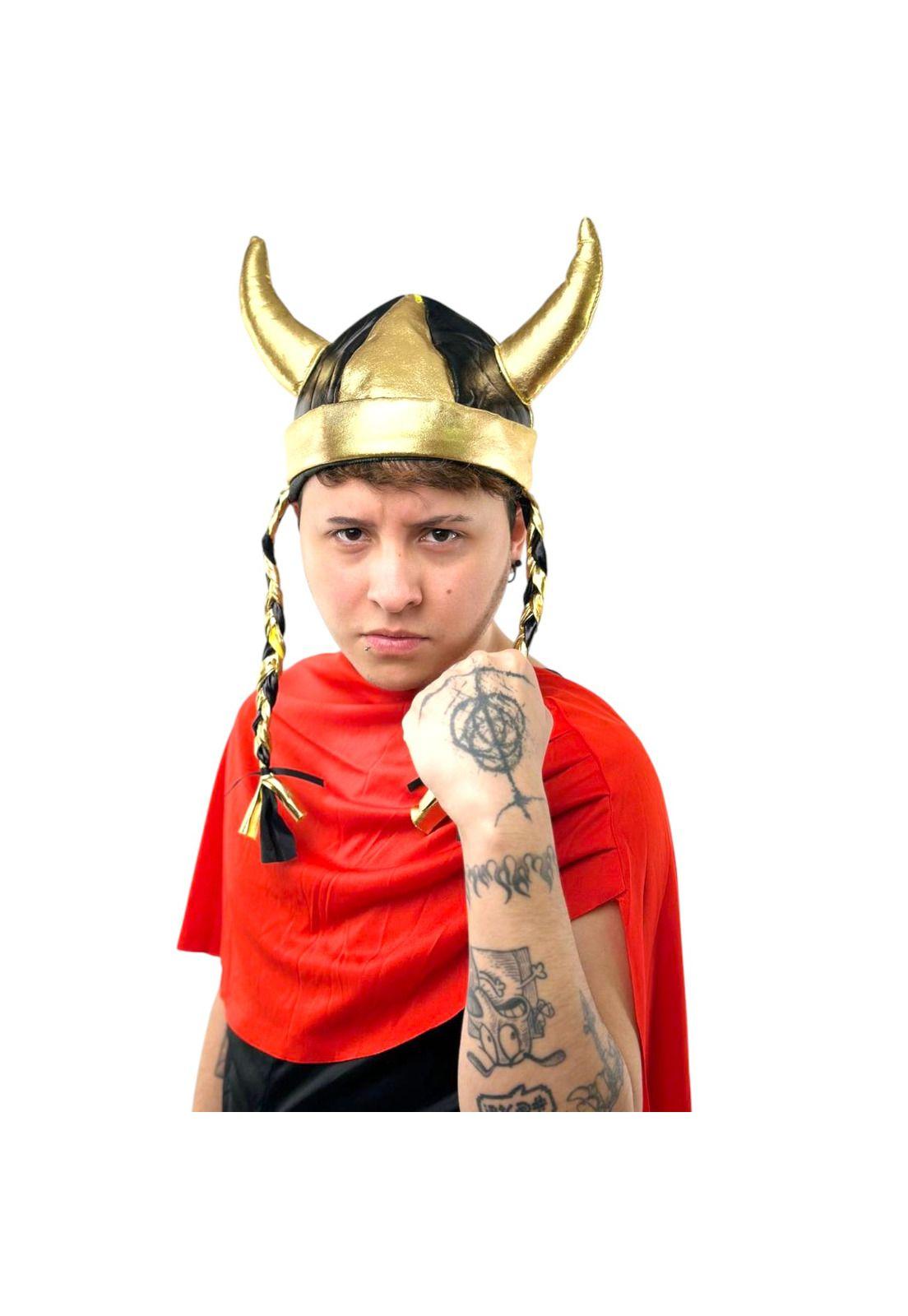Casco Sombrero Vikingo Trenzas Accesorios Edad Media-3