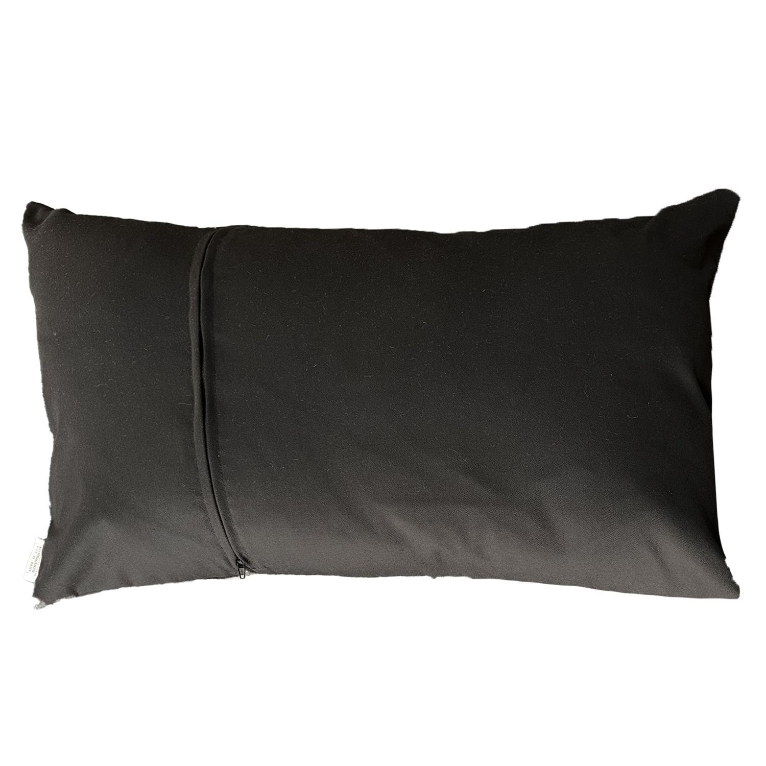 Funda Cojín Decorativo diseño Negro Gris Ecocuero 60X40-1