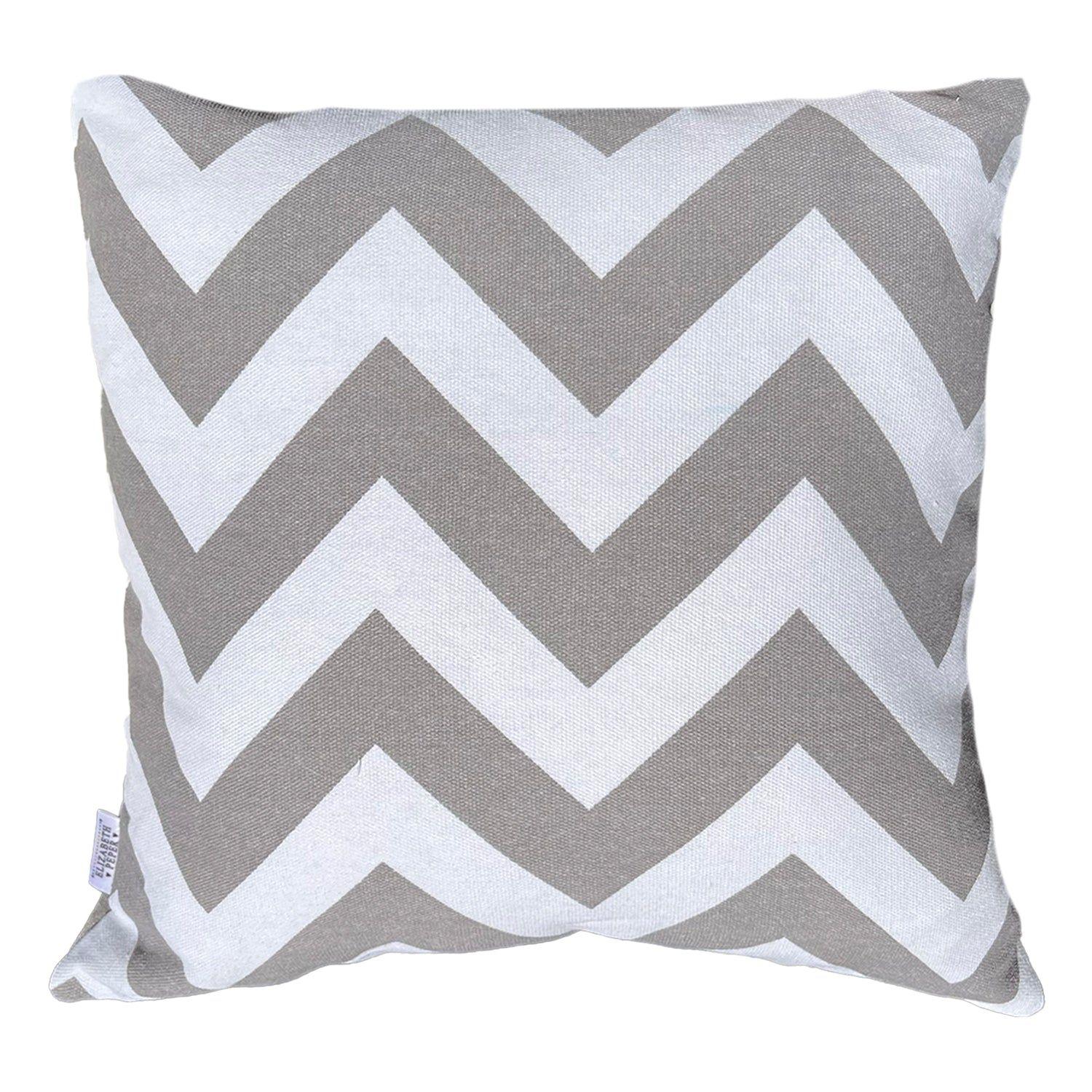 Cojin Decorativo Diseño ZigZag Gris 45x45 Relleno-0