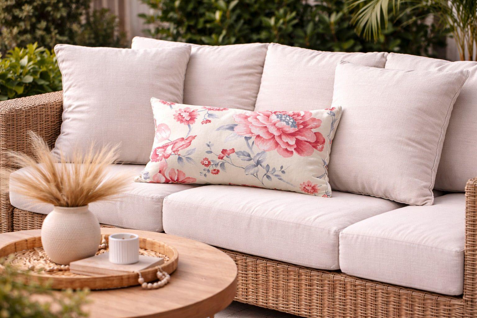 Cojin Decorativo Diseño Rosa Serena 60x40 Relleno-1