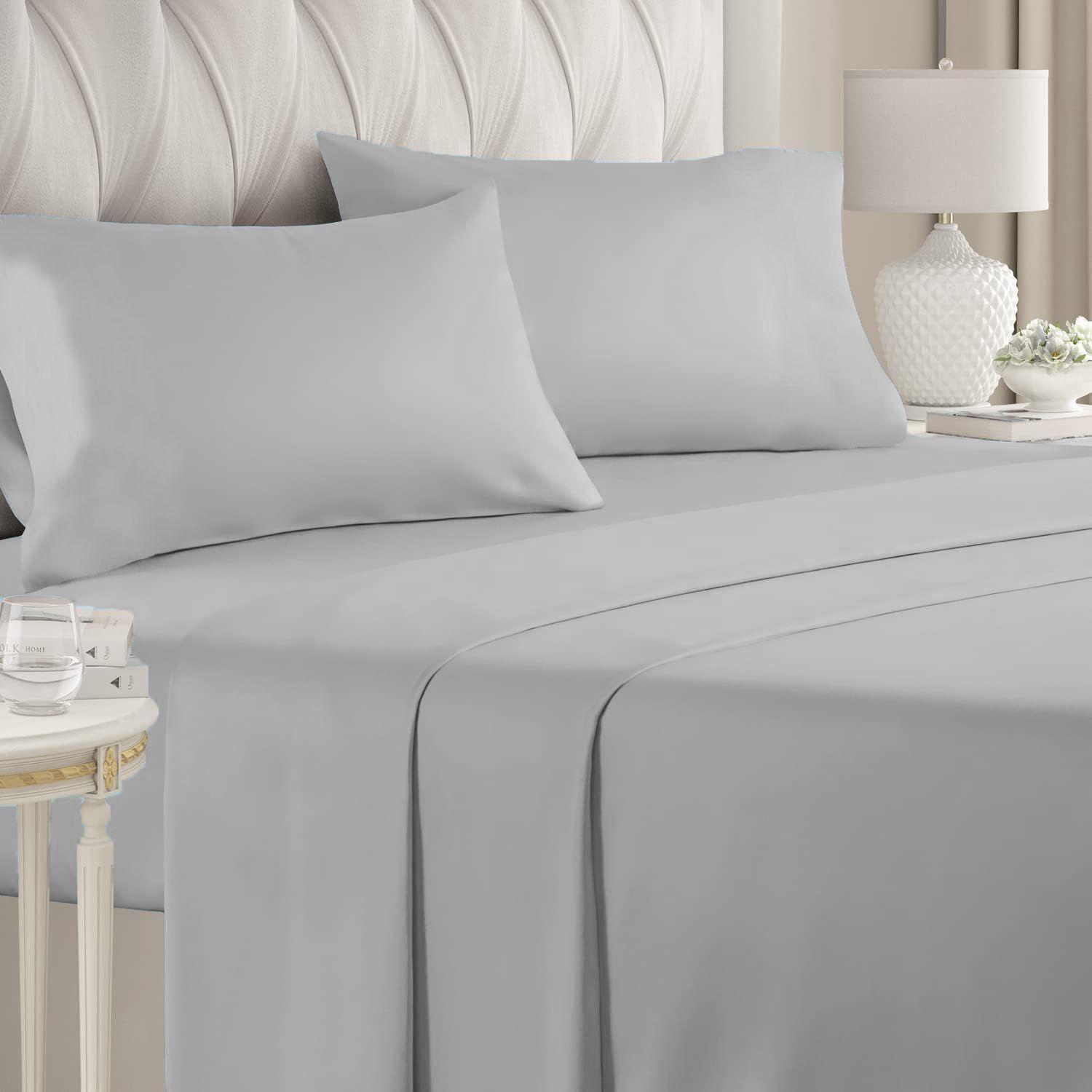 Juego de Sábanas 144 Hilos Gris 50/50 Polycotton SUPER KING-0