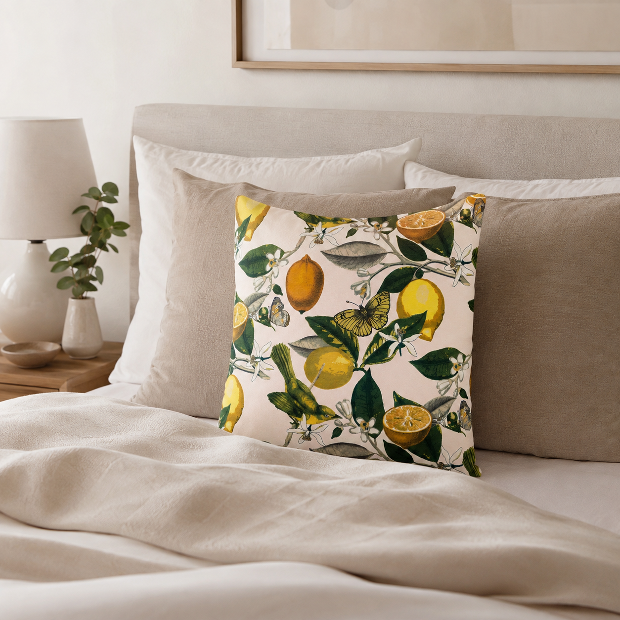 FUNDA COJIN DECORATIVO LIMONES AMARILLO Y VERDE 60X60-2