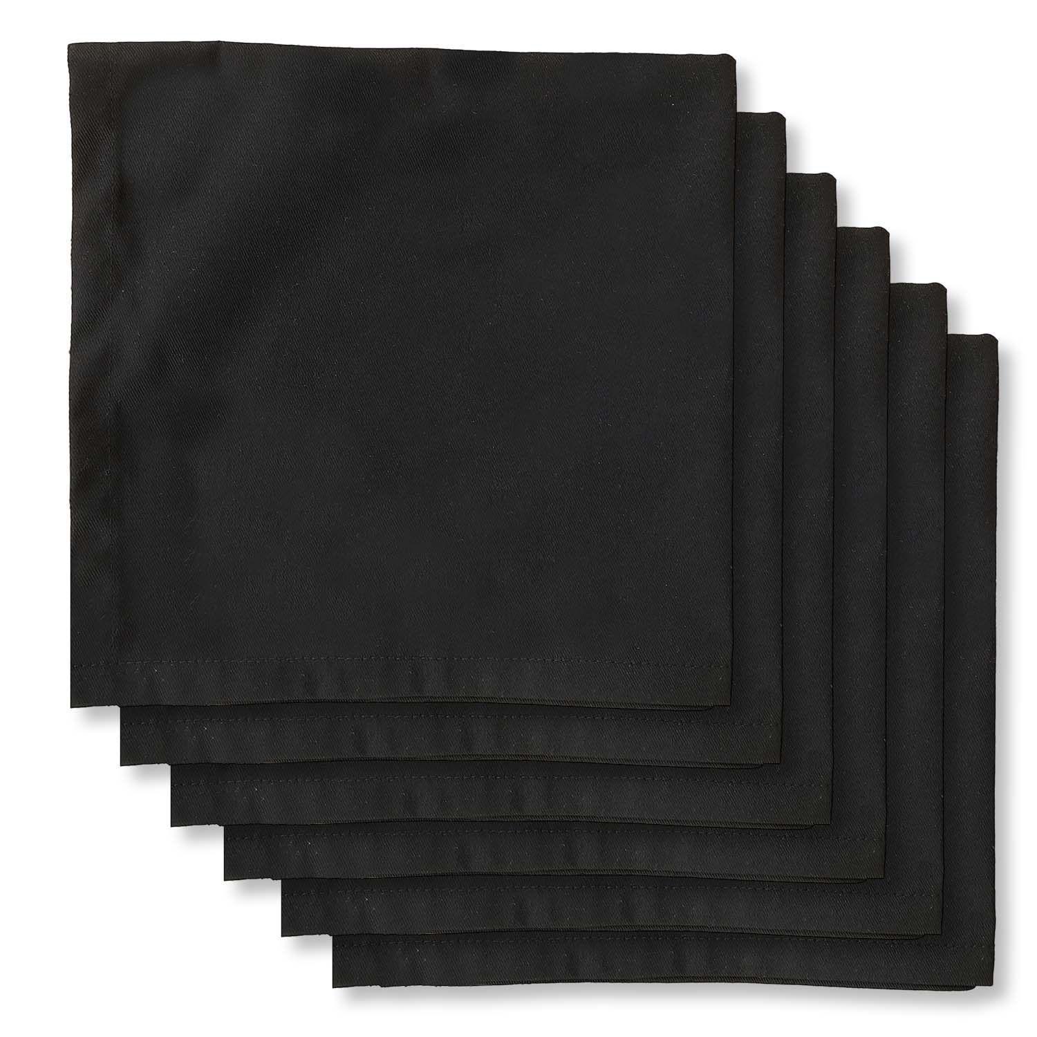 JUEGO DE 6 SERVILLETAS DE TELA 45X45 NEGRO-0