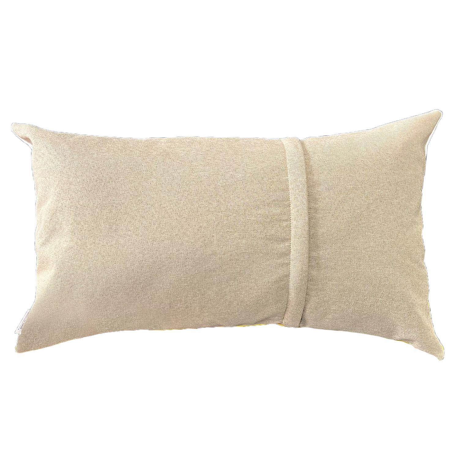 Cojín Decorativo diseño Beige Negro Ecocuero 80X40 Relleno-1