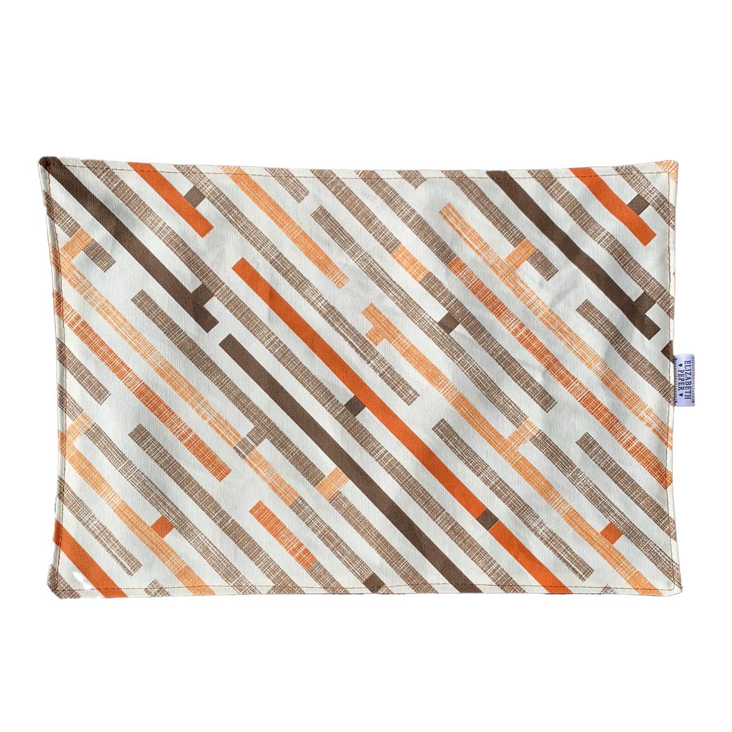 Individuales De Tela Reversibles Naranjo y Café 6 unidades-1