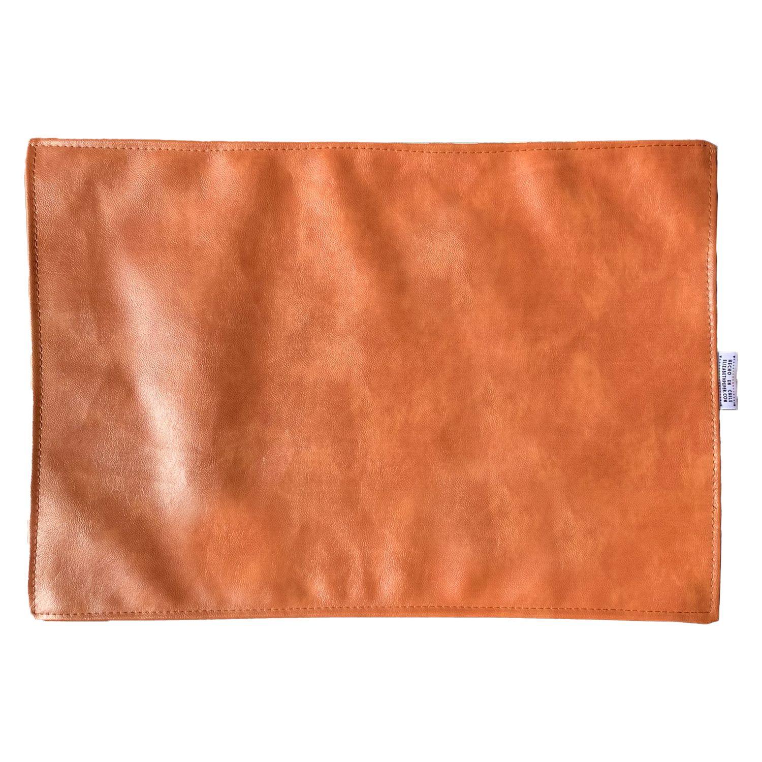 Individuales De Tela Reversibles Naranjo y Café 6 unidades-2