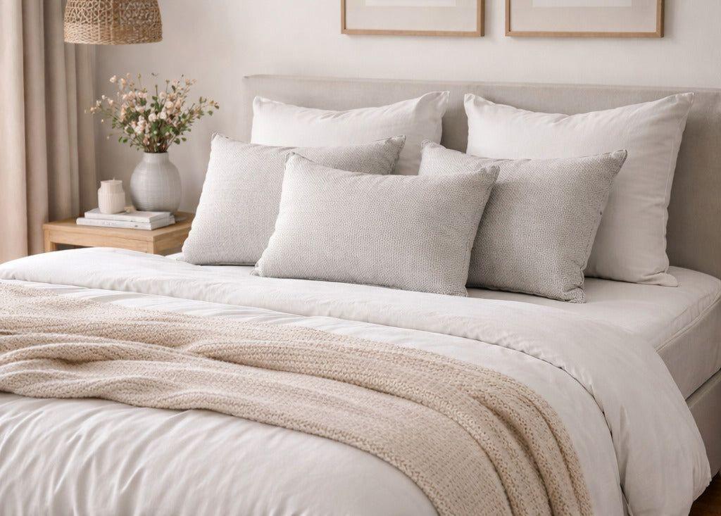 Cojin Decorativo Diseño Lino Blanco 50x30 Relleno-2