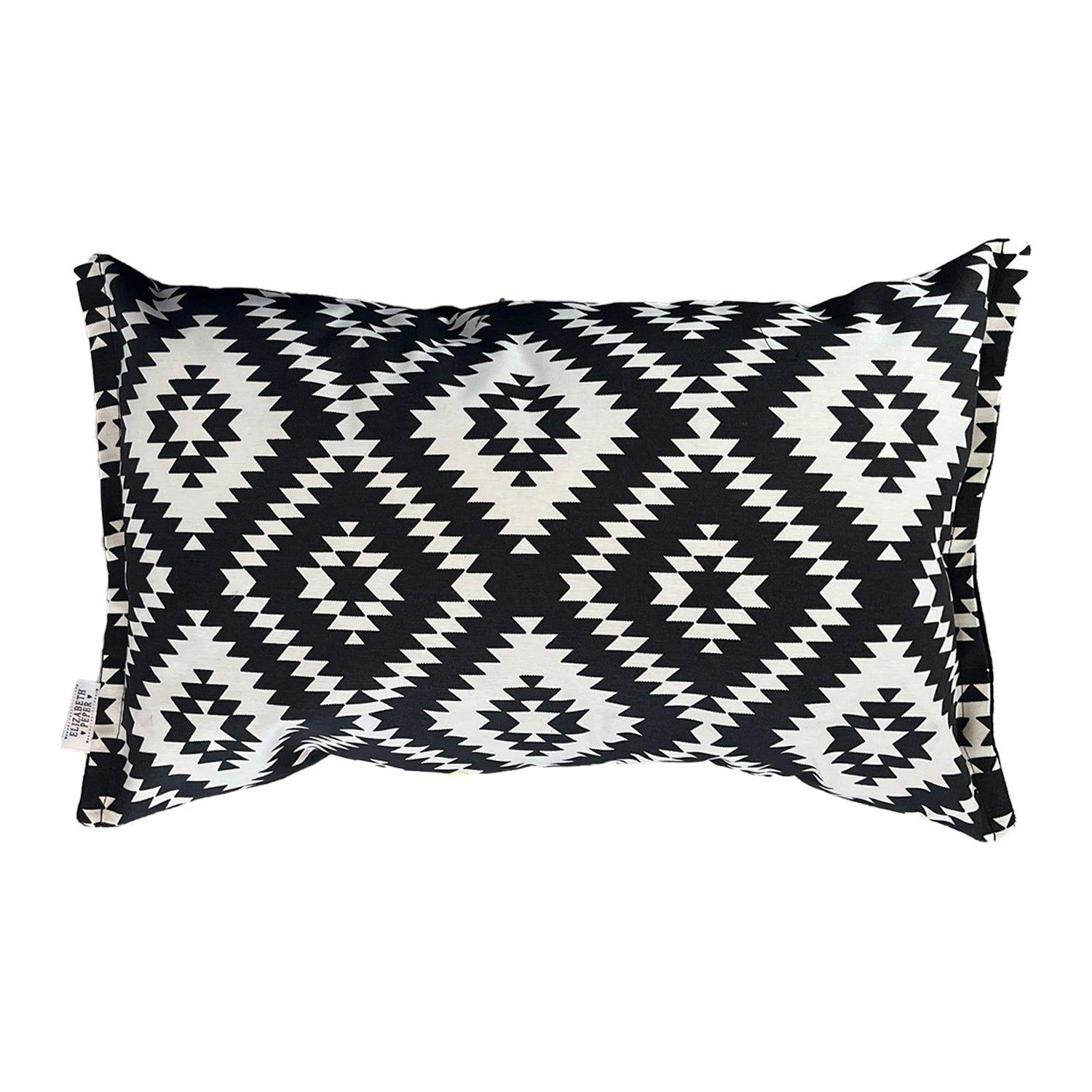 Funda Cojin Decorativo Diseño Rombo Negro 80x40-0