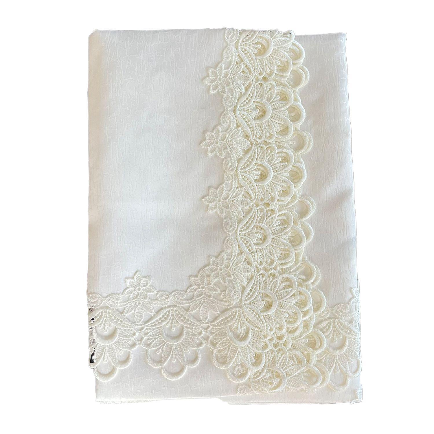 Mantel para Mesa de Tela Lino Blanco 150x220-0