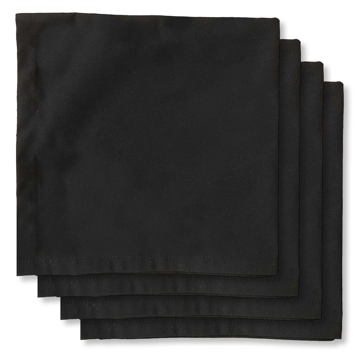 JUEGO DE 4 SERVILLETAS DE TELA 40X40 NEGRO-0