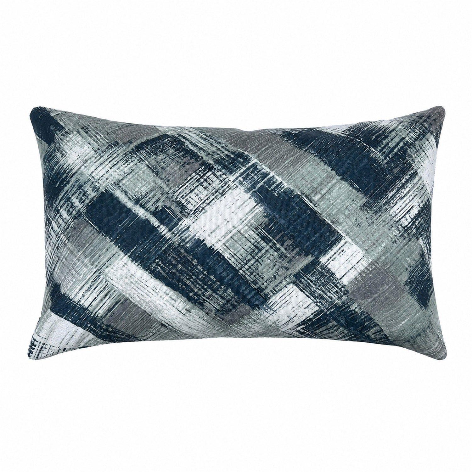 Cojin Decorativo Diseño Abstracto Gris Azul 80x40 Relleno-0