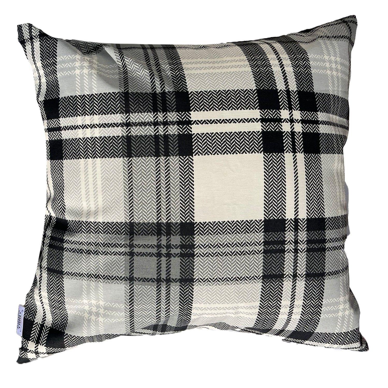 Cojin Decorativo Diseño Escoces Negro 45x45 Relleno-0