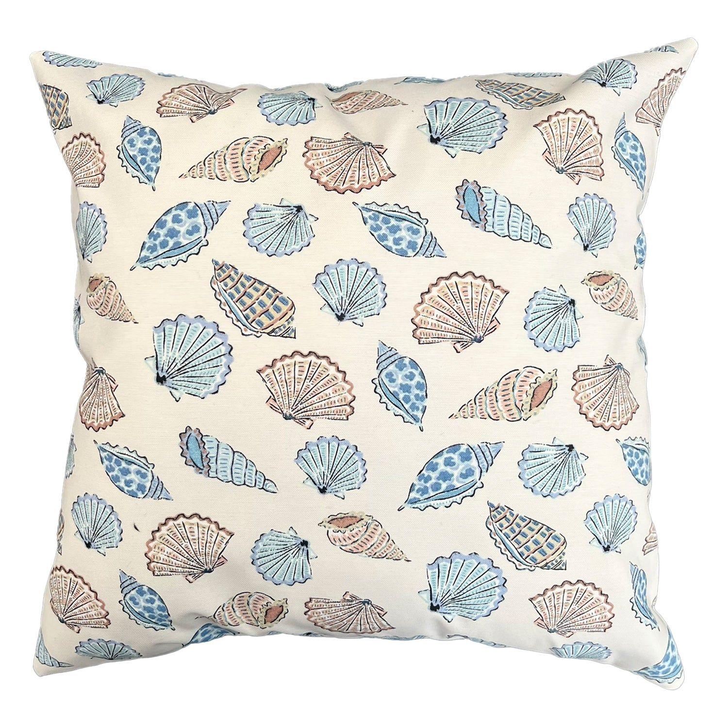 Cojin Decorativo Diseño Caracoles Azul 50x50 Relleno-0