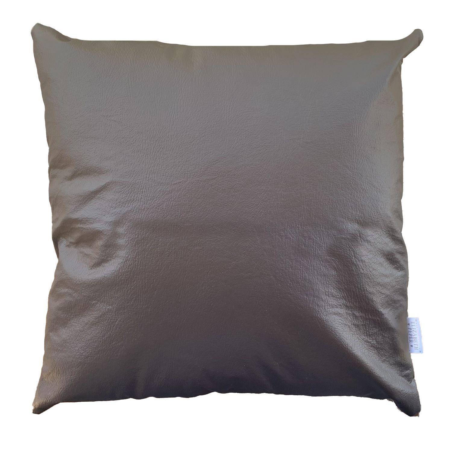 Funda Cojin Decorativo EcoCuero Cafe Oscuro 60x60-0