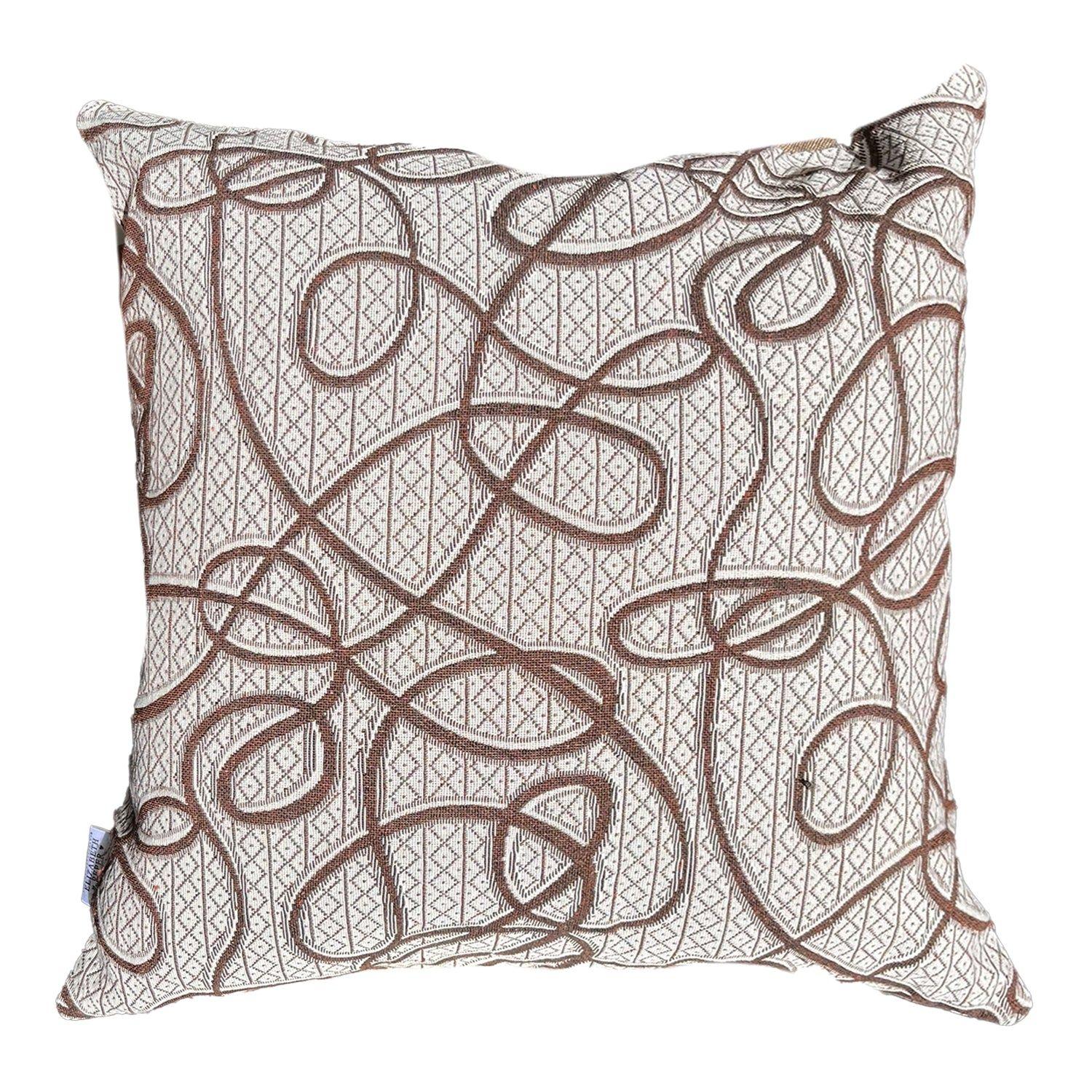 Cojin Decorativo Diseño Cordon Café 60x60 Relleno-0