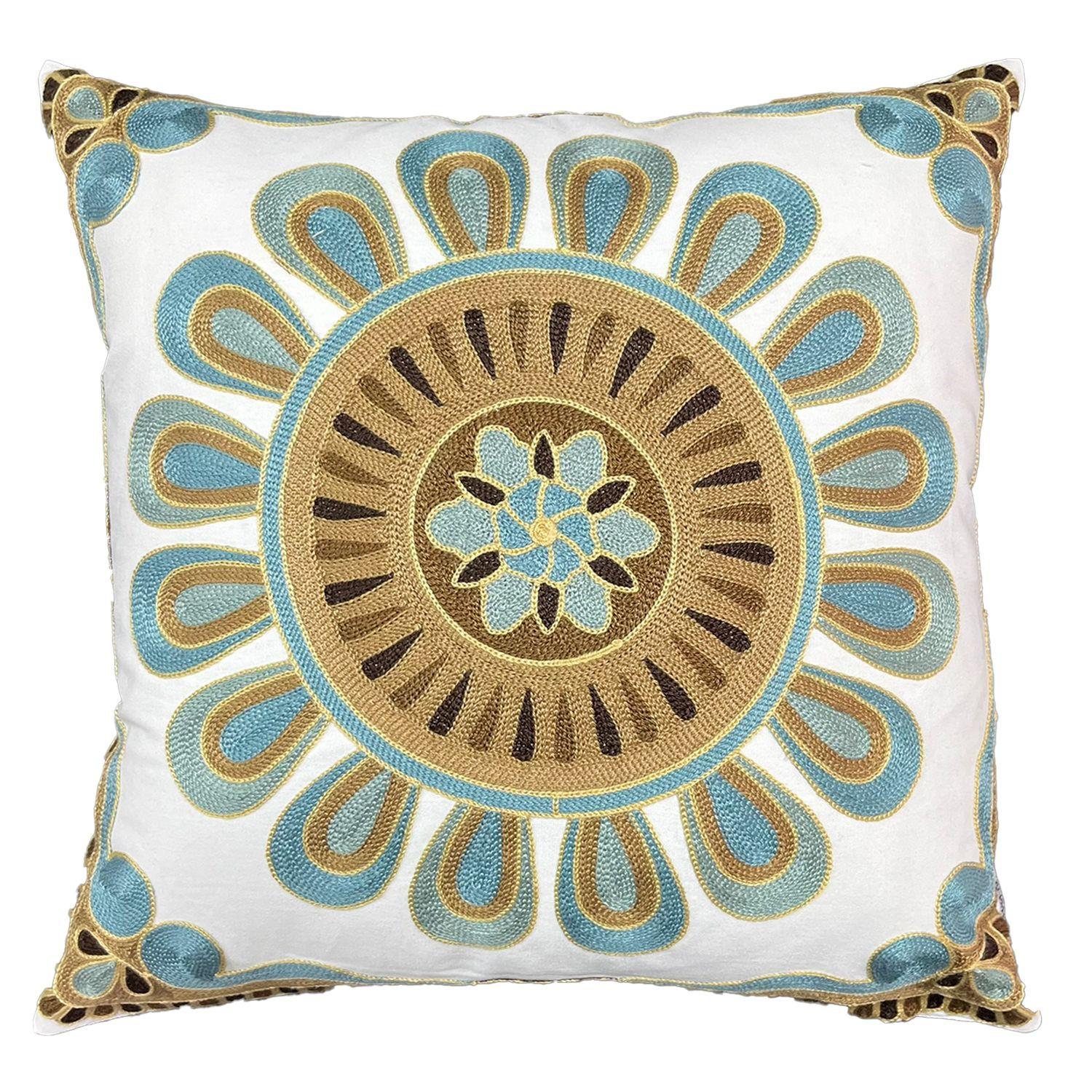Funda Cojin Decorativo Diseño Bangalore Dorado 45x45-0