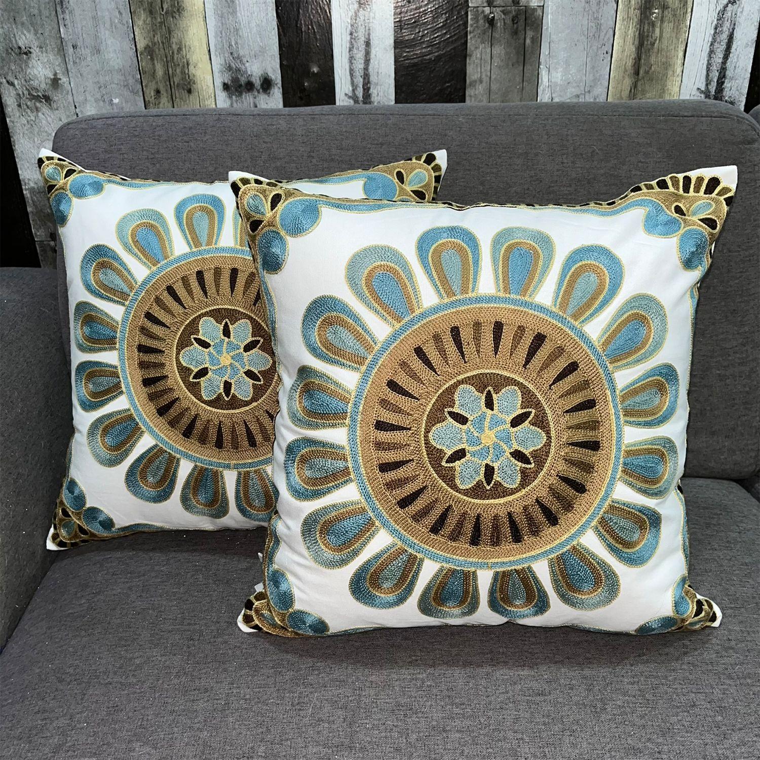 Funda Cojin Decorativo Diseño Bangalore Dorado 45x45-1