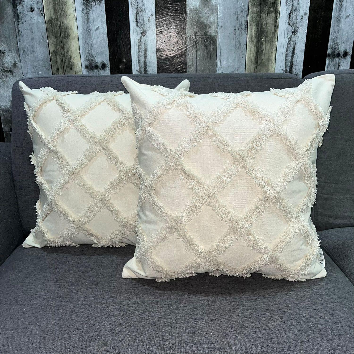Cojin Decorativo Diseño Bombay Beige 45x45 Relleno-1