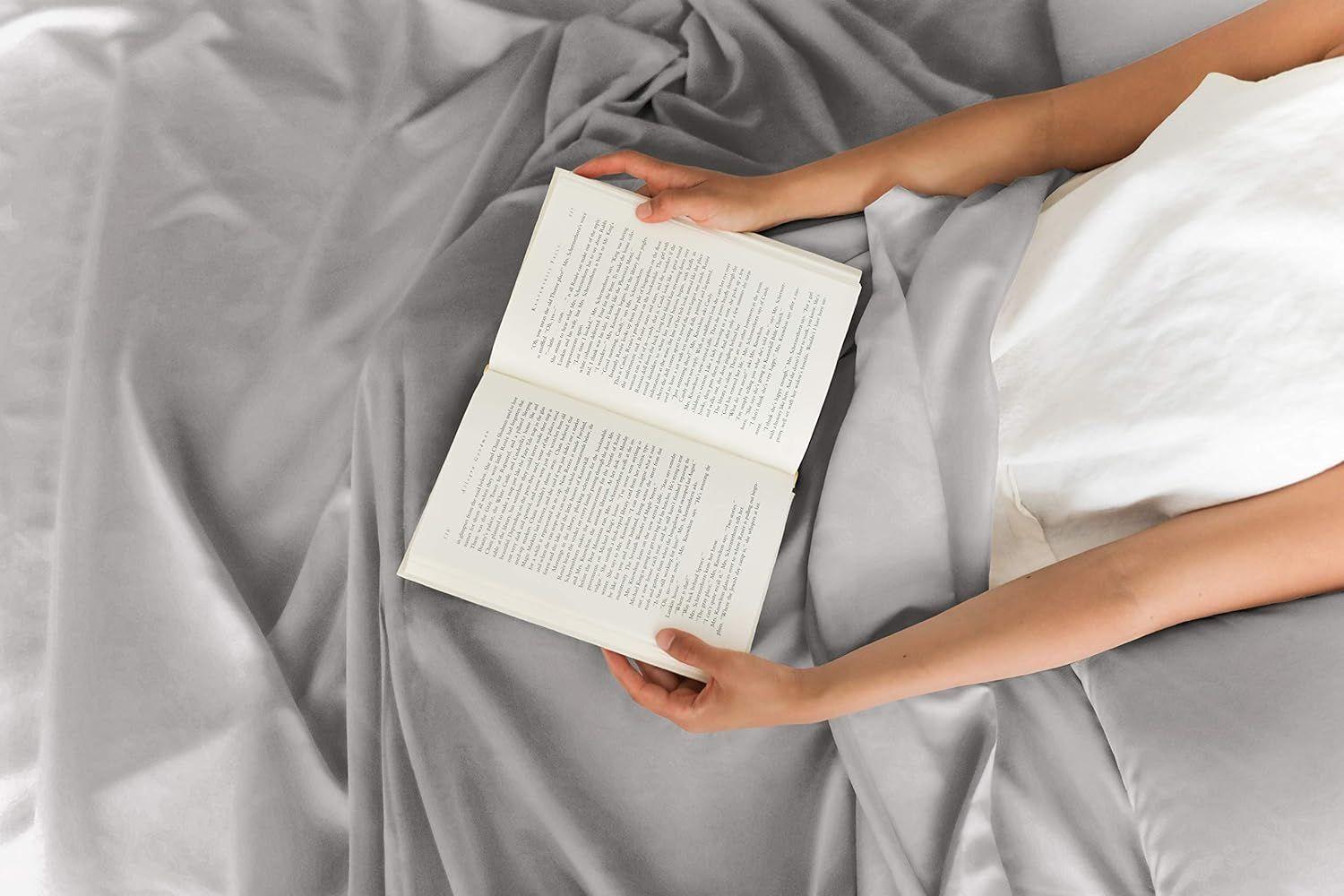 Juego de Sábanas 144 Hilos Gris 50/50 Polycotton 2 Plazas-2