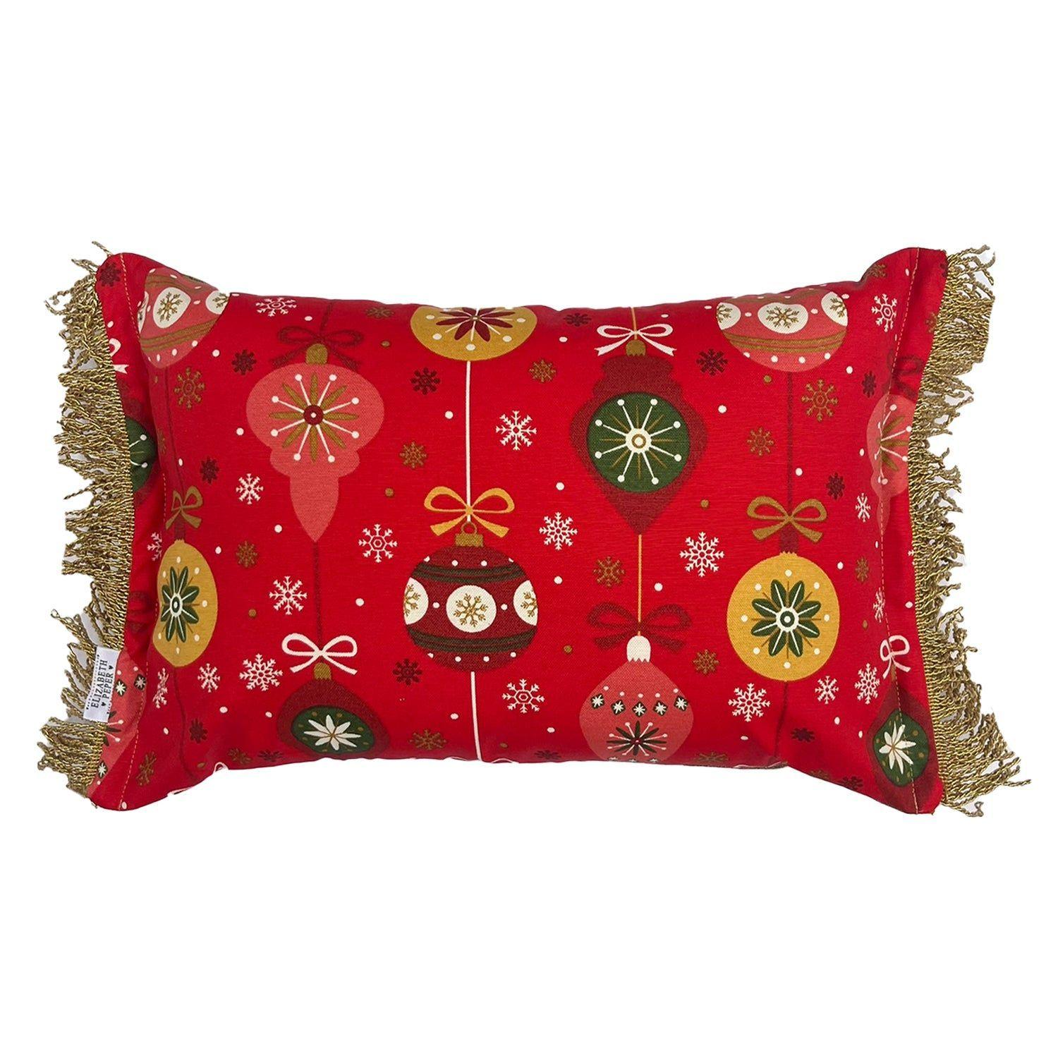 Funda Cojin Decorativo Diseño Festivo Rojo 50x30-0