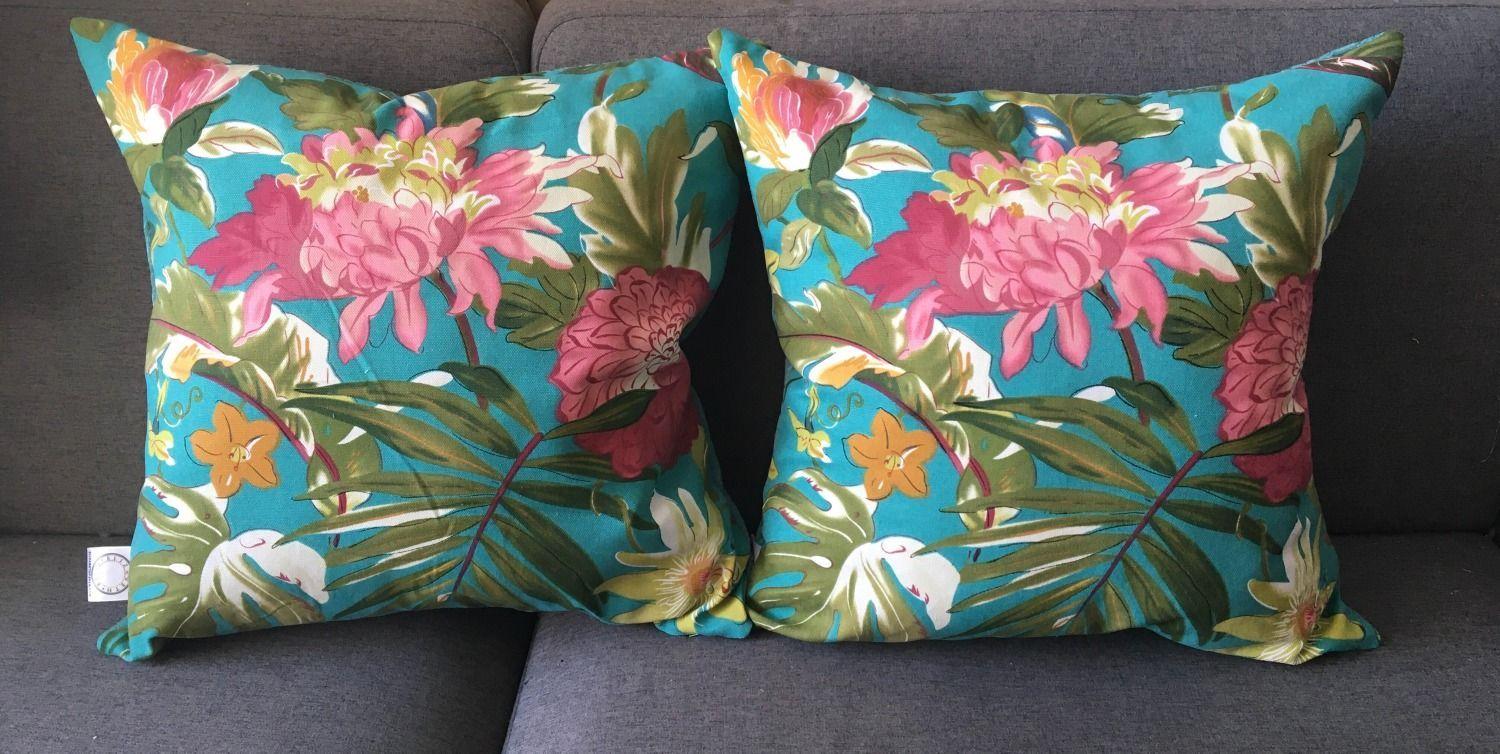 COJIN DECORATIVO DISEÑO FLORES TURQUESA 45X45 RELLENO-3