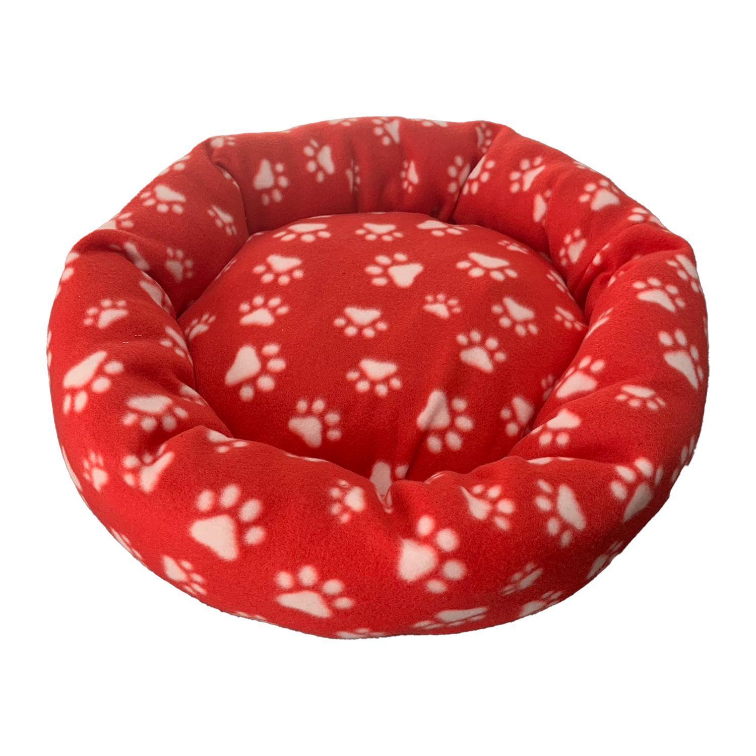 CAMA PARA MASCOTA ANTIESTRES 60CM CON MANTA ROJO-2