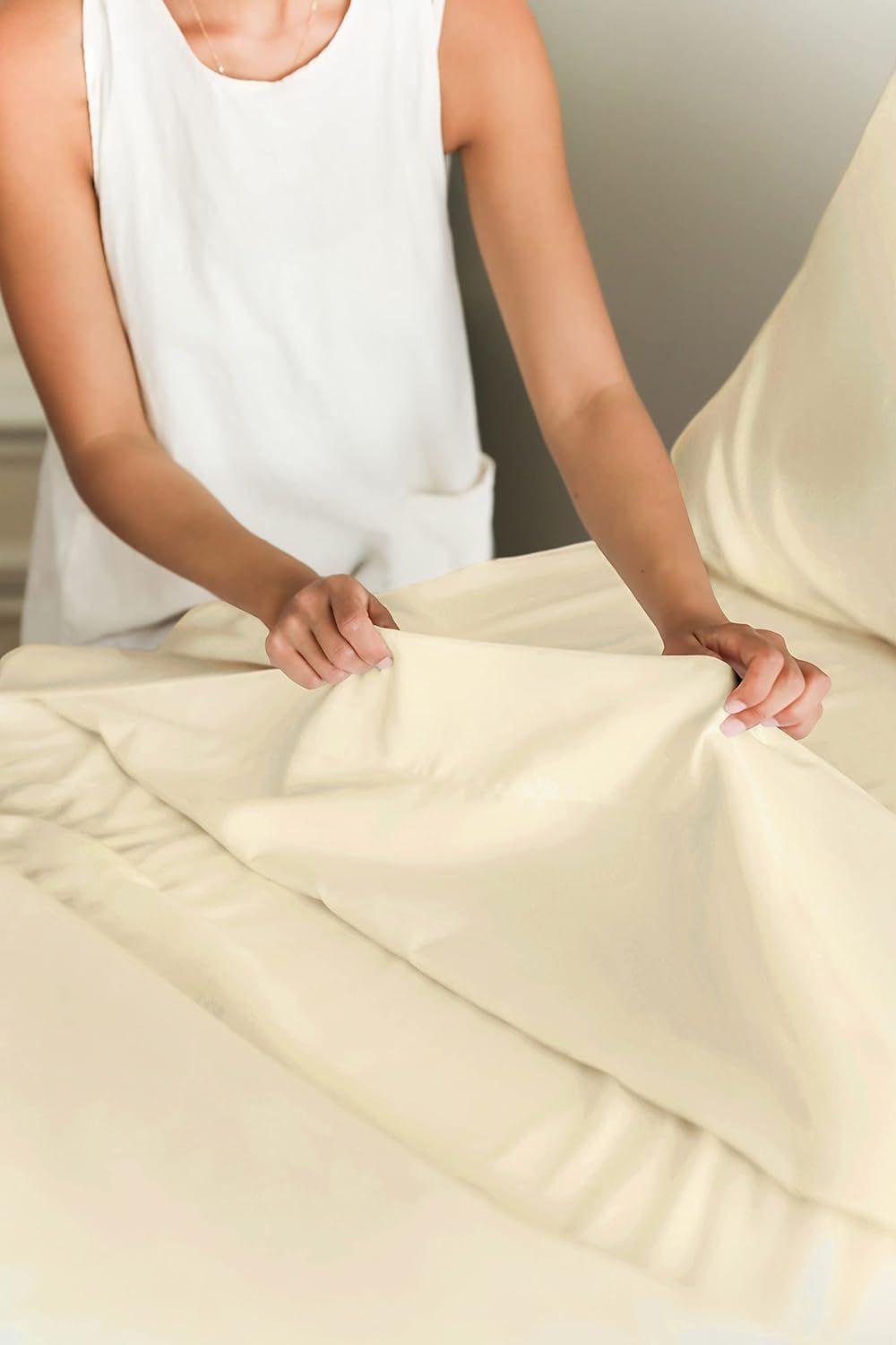 Juego de Sábanas 144 Hilos Beige 50/50 Polycotton 1 Plaza-2