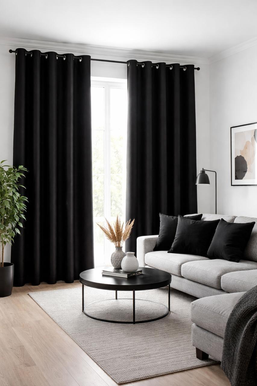 Cojin Decorativo Diseño Lino Negro 60x60 Relleno-2