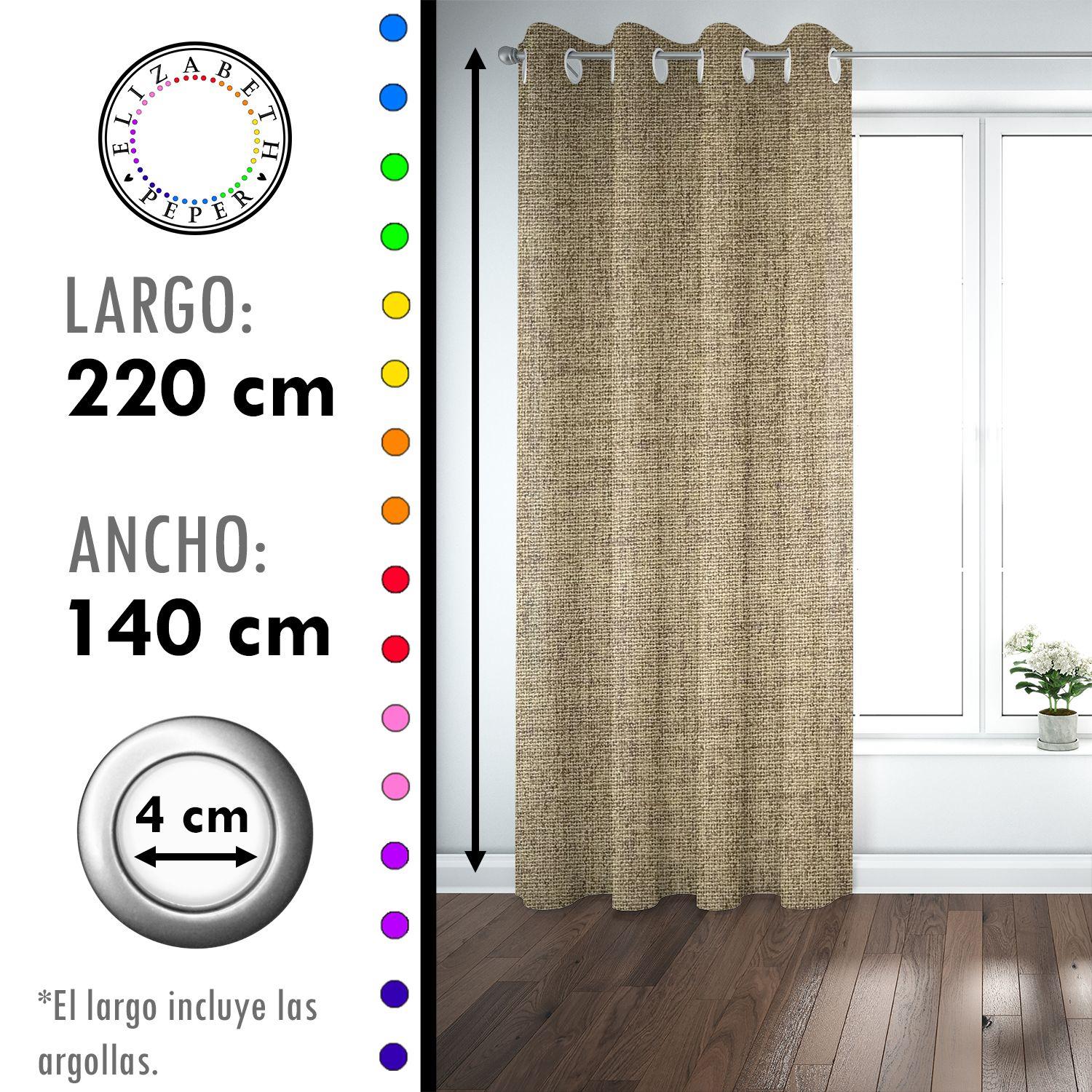SET DE CORTINAS BLACKOUT 2 PAÑOS DE 140 X 220 CM BEIGE-4