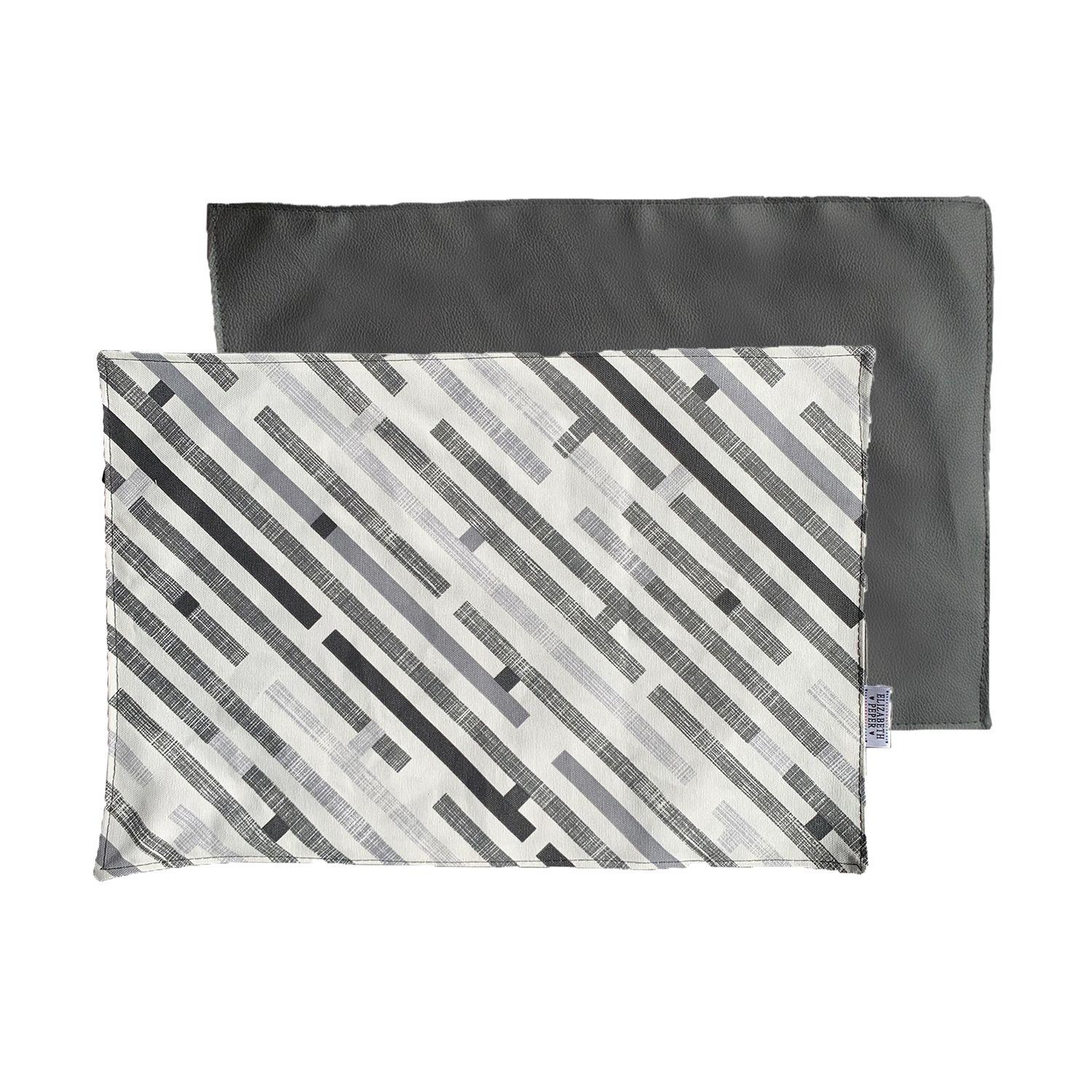 Individuales De Tela Reversibles Mandalas Negro 6 unidades-0