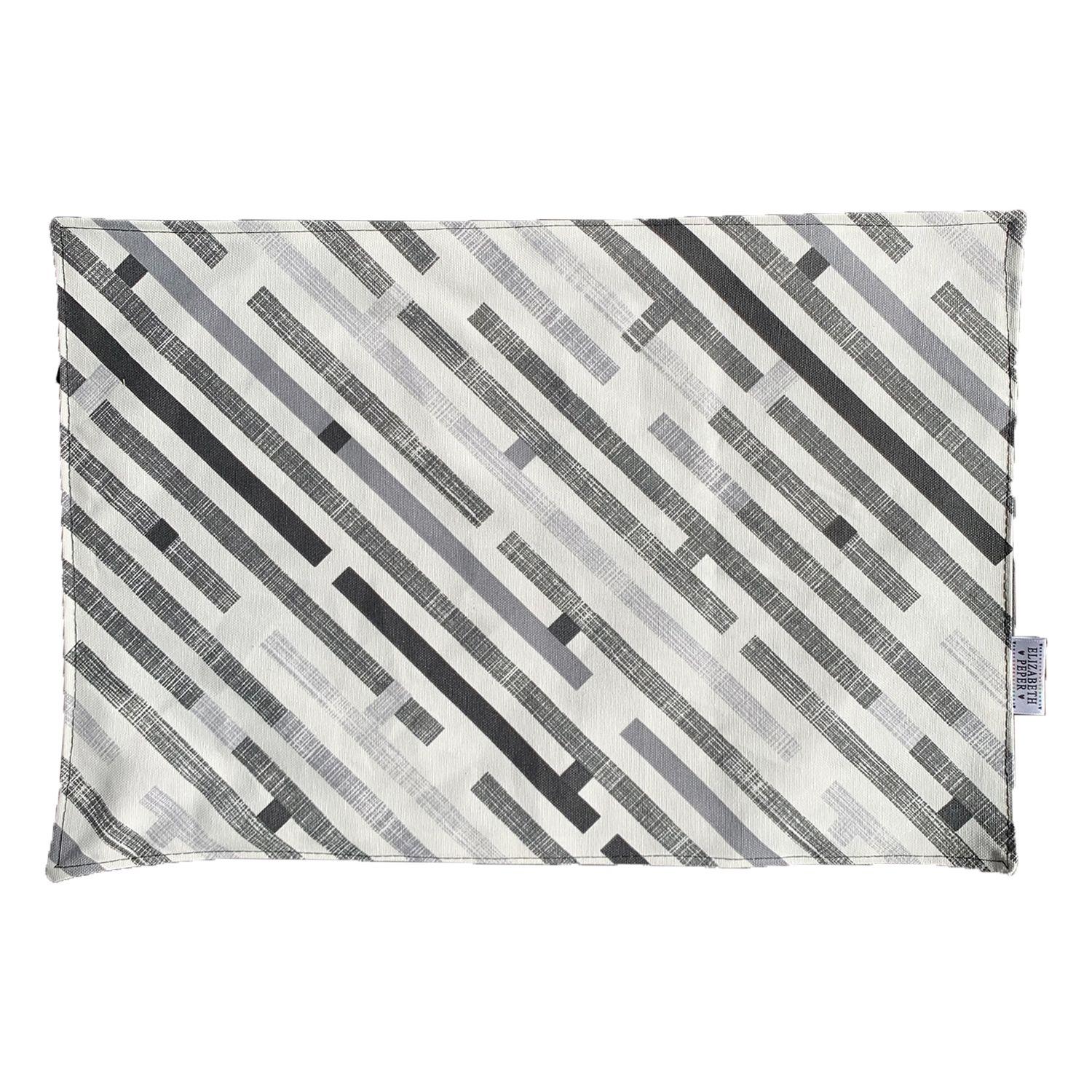 Individuales De Tela Reversibles Mandalas Negro 6 unidades-1