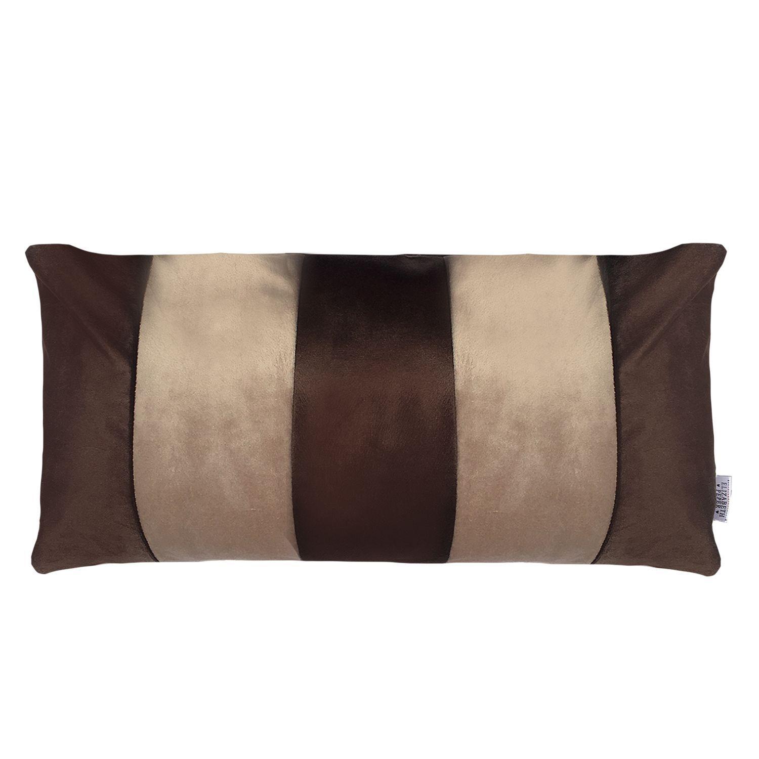 COJIN DECORATIVO DISEÑO BEIGE Y CAFE 50X30 RELLENO-0