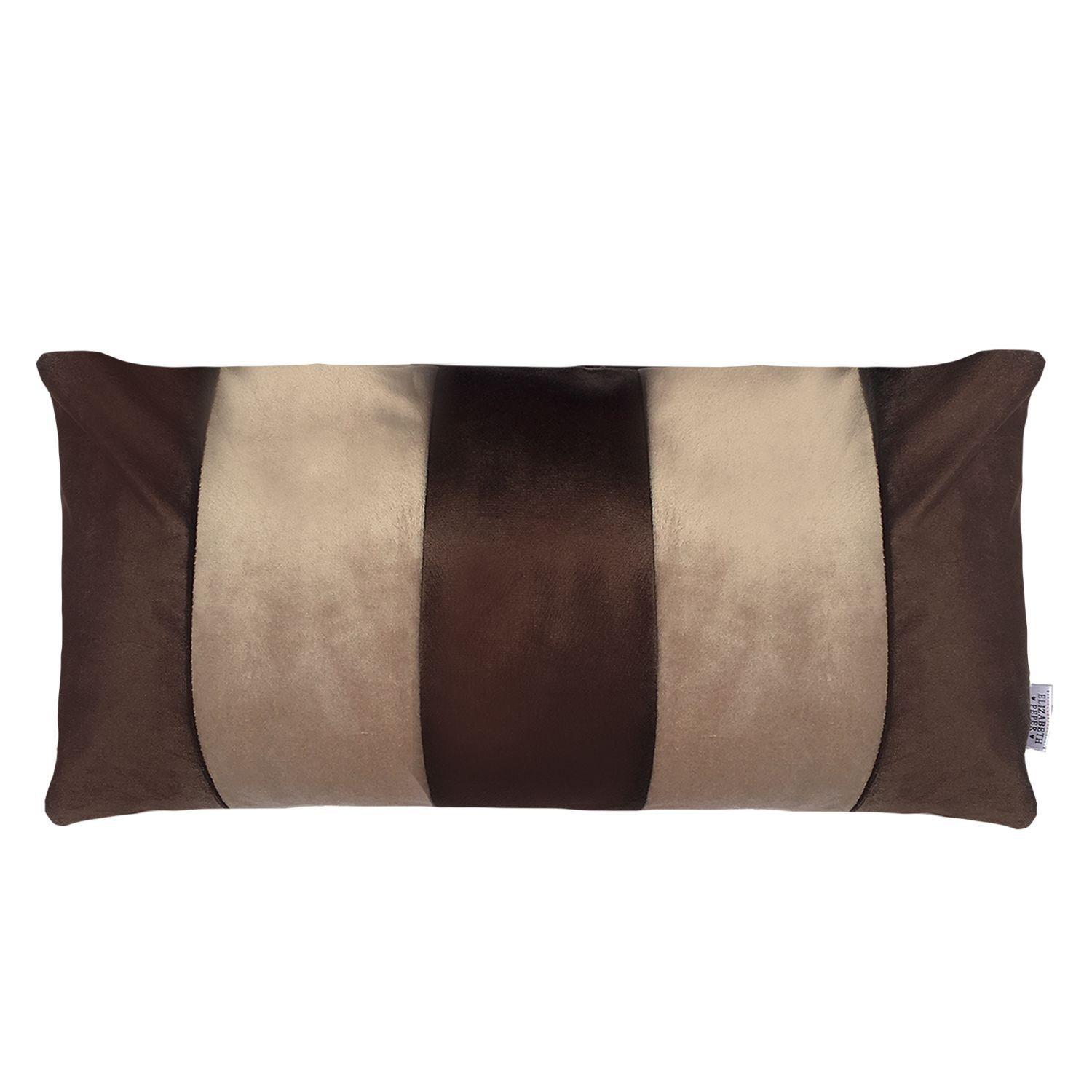 COJIN DECORATIVO DISEÑO BEIGE Y CAFE 50X30 RELLENO-0