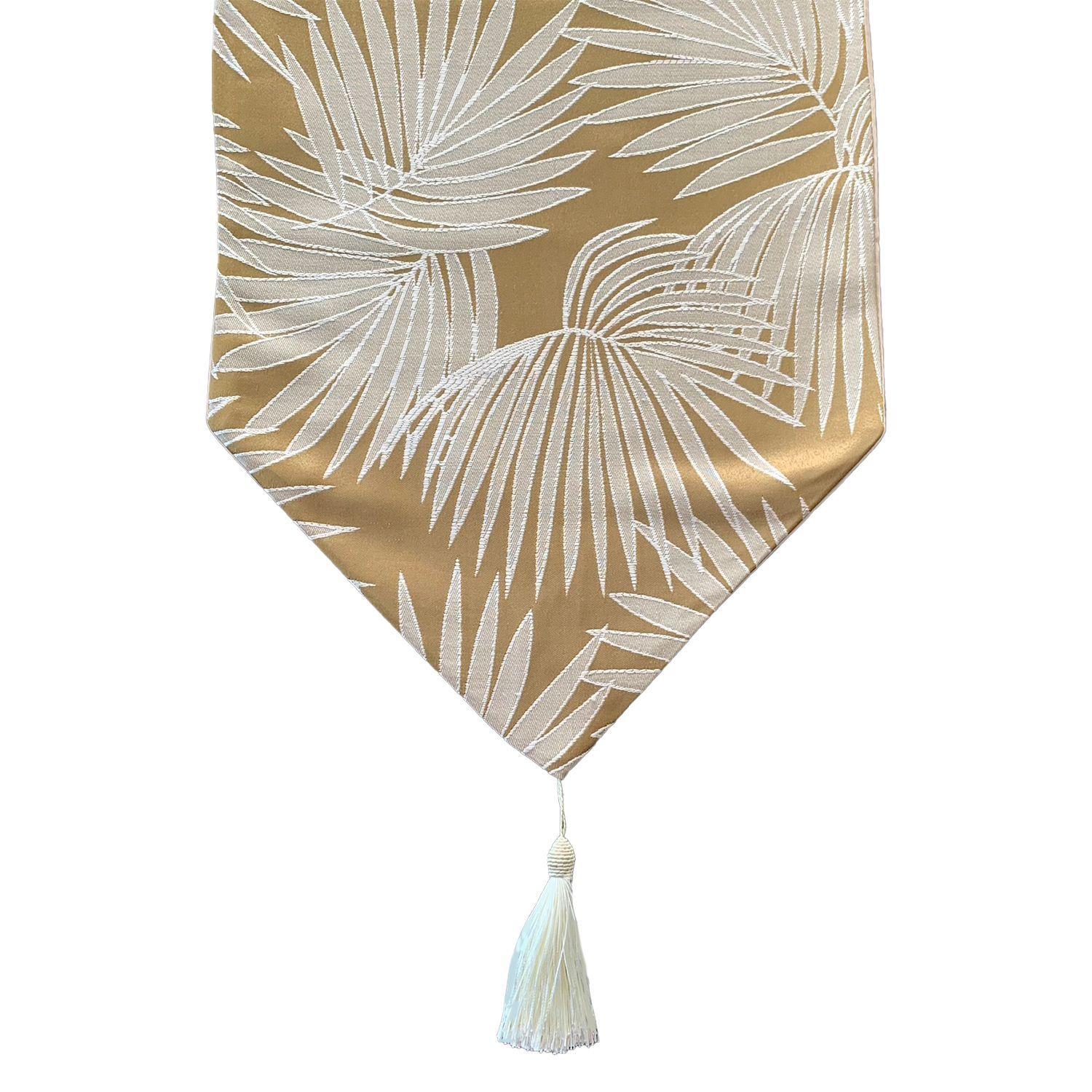 Camino De Mesa Con Diseño Dorado 180x33 cm-0