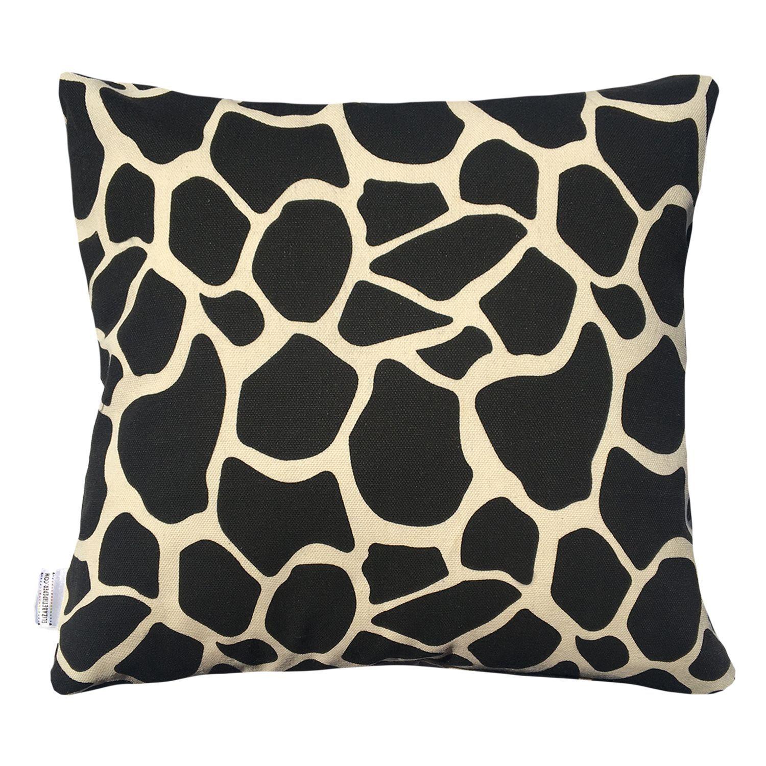COJIN DECORATIVO DISEÑO JIRAFA NEGRO Y BEIGE 50x50 RELLENO-0